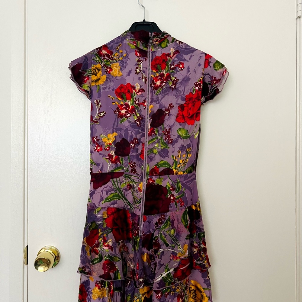 Alice + Olivia Water Lotus Lavender Floral Mini Dress (Size 0) NWT - Picture 6 of 9